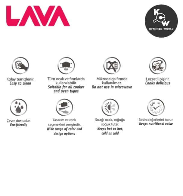 กระทะทรงกลมมีด้ามจับเหล็กหล่อ Lava ECO Y TV 12 ขนาด 12 ซม.